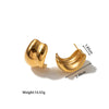 1 Pair Retro Water Droplets Solid Color Plating 304 Stainless Steel 18K Gold Plated Ear Studs