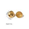 1 Pair Retro Water Droplets Solid Color Plating 304 Stainless Steel 18K Gold Plated Ear Studs