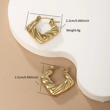 1 Pair Retro Xuping Geometric Plating Stainless Steel 14k Gold Plated Earrings