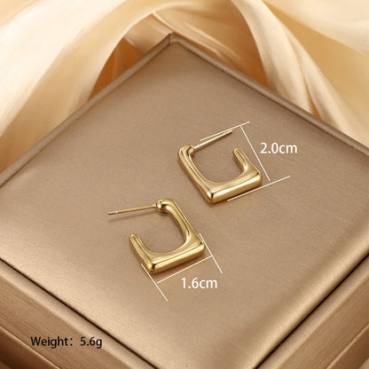 1 Pair Retro Xuping Geometric Star Leaves Plating Stainless Steel 14k Gold Plated Ear Studs