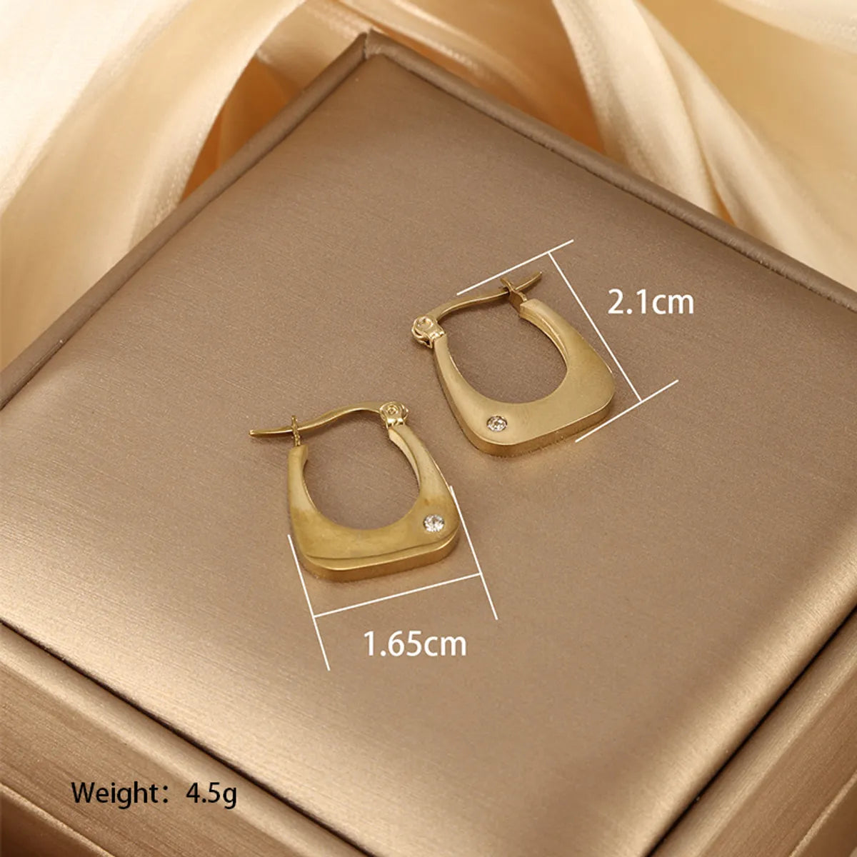 1 Pair Retro Xuping Geometric Star Leaves Plating Stainless Steel 14k Gold Plated Ear Studs