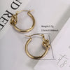1 Pair Retro XUPING Simple Style Geometric Knot Plating 304 Stainless Steel 18K Gold Plated Earrings