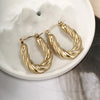 1 Pair Retro XUPING Simple Style Geometric Knot Plating 304 Stainless Steel 18K Gold Plated Earrings