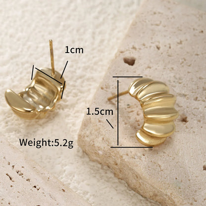 1 Pair Retro XUPING Simple Style Geometric Stainless Steel 14K Gold Plated Ear Studs