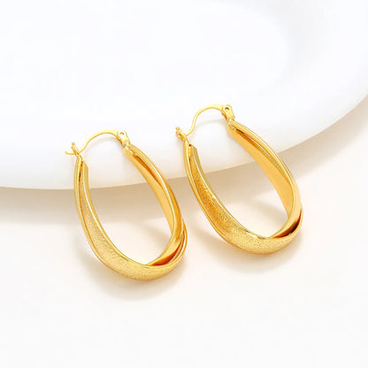 1 Pair Retro XUPING Simple Style Solid Color Plating Copper 18K Gold Plated Earrings