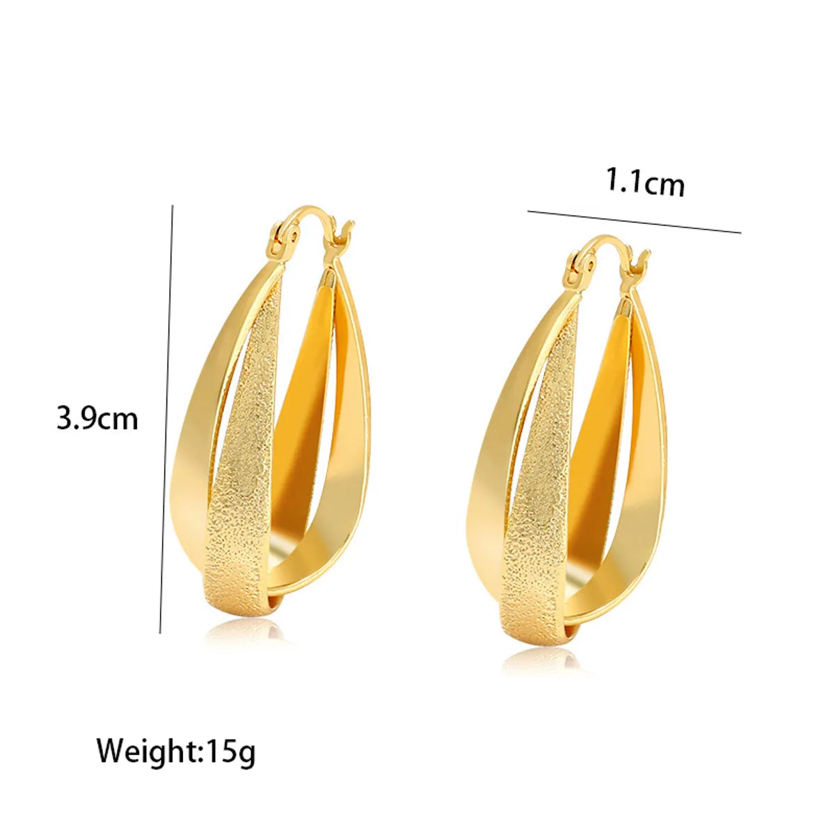 1 Pair Retro XUPING Simple Style Solid Color Plating Copper 18K Gold Plated Earrings