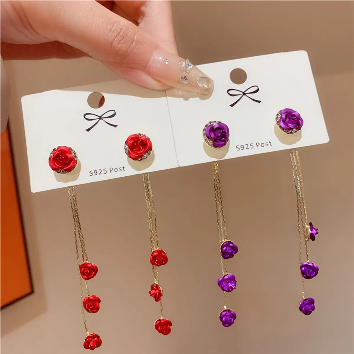 1 Pair Romantic Flower Alloy Drop Earrings