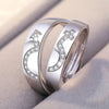 1 Pair Romantic Geometric Copper Inlay Zircon Open Ring