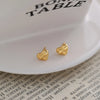 1 Pair Romantic Heart Shape Bow Knot Sterling Silver Ear Studs