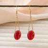 1 Pair Romantic Pastoral Simple Style Circle Round Chain Arylic Iron Gold Plated Drop Earrings