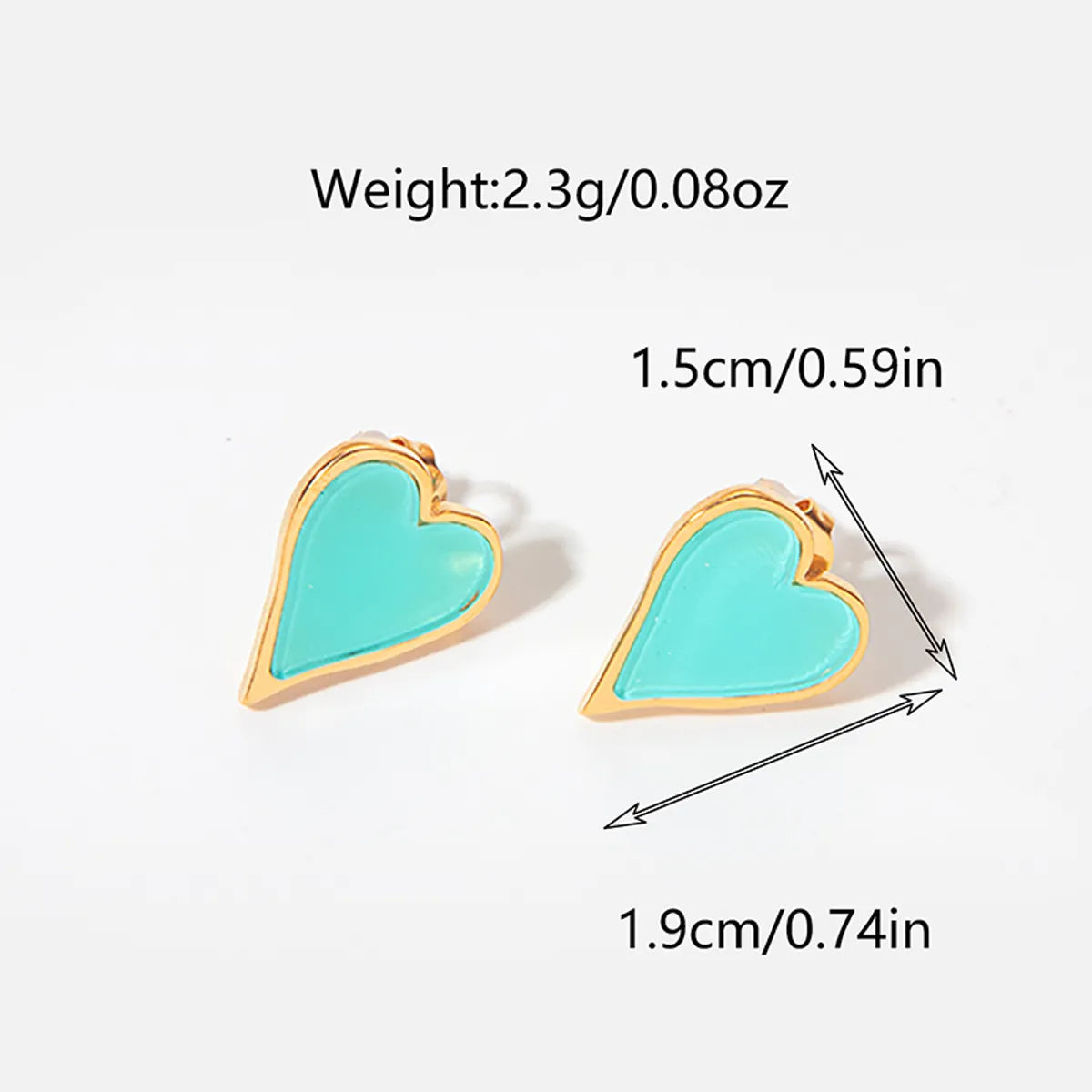 1 Pair Romantic Simple Style Classic Style Heart Shape Enamel Plating Stainless Steel Ear Studs