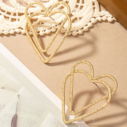 1 Pair Romantic Simple Style Heart Shape Plating Alloy 14k Gold Plated Ear Studs