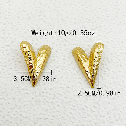 1 Pair Romantic Simple Style Heart Shape Plating 304 Stainless Steel Gold Plated Ear Studs