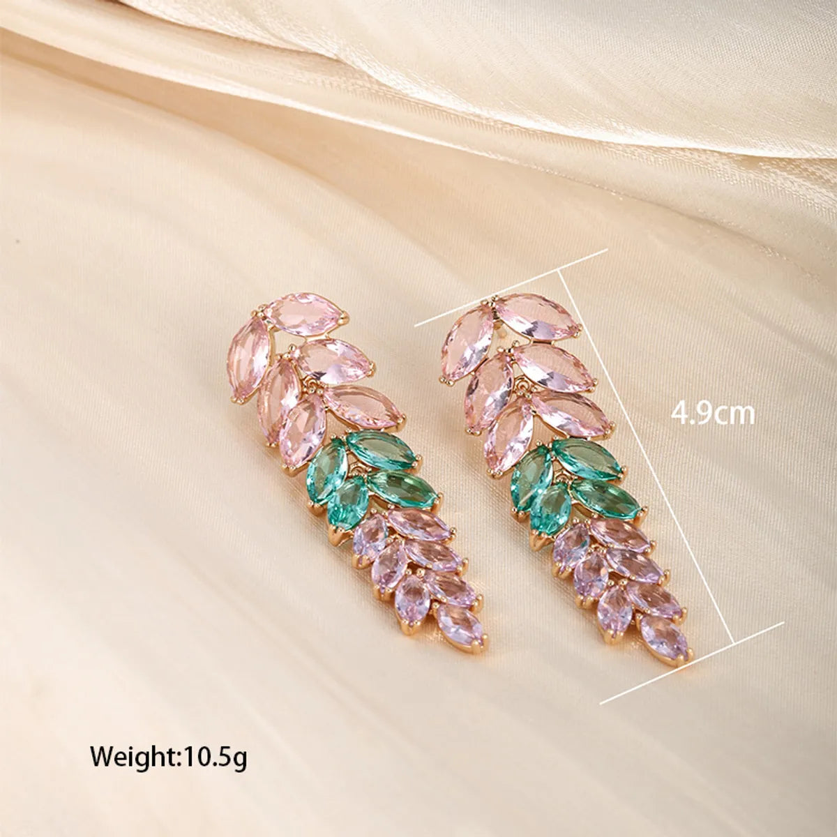 1 Pair Xuping Romantic Sweet Leaf Flower Plating Inlay Copper Alloy Artificial Gemstones 18k Gold Plated Drop Earrings