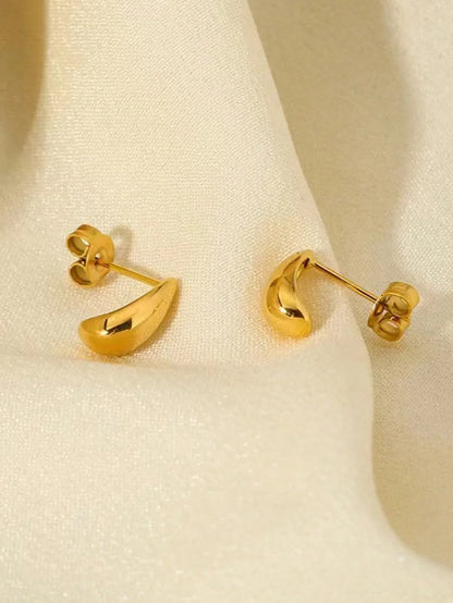 1 Pair Romantic Sweet Simple Style Water Droplets 316 Stainless Steel  Titanium Steel 18K Gold Plated Ear Studs