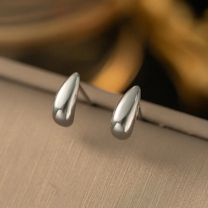 1 Pair Romantic Sweet Simple Style Water Droplets 316 Stainless Steel  Titanium Steel 18K Gold Plated Ear Studs