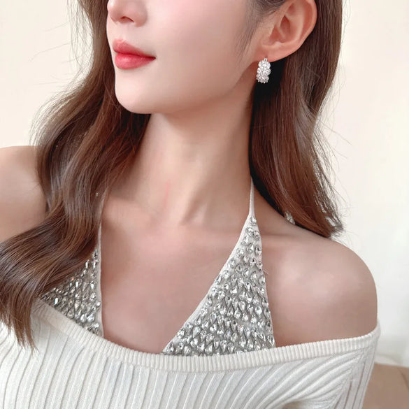 1 Pair Sexy Commute Shiny Flower Plating Copper Zircon White Gold Plated Gold Plated Earrings