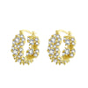 1 Pair Sexy Commute Shiny Flower Plating Copper Zircon White Gold Plated Gold Plated Earrings
