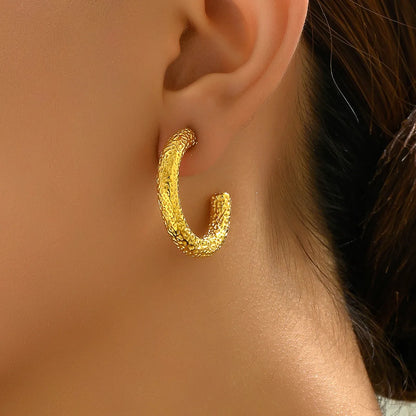 1 Pair Sexy Simple Style Solid Color Plating 304 Stainless Steel Titanium Steel 18K Gold Plated Ear Studs