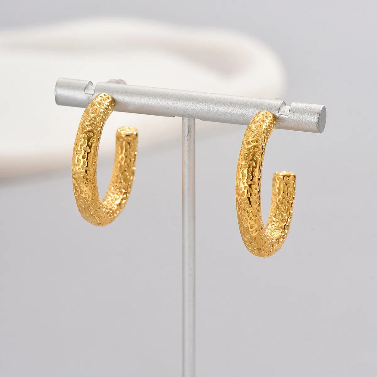 1 Pair Sexy Simple Style Solid Color Plating 304 Stainless Steel Titanium Steel 18K Gold Plated Ear Studs