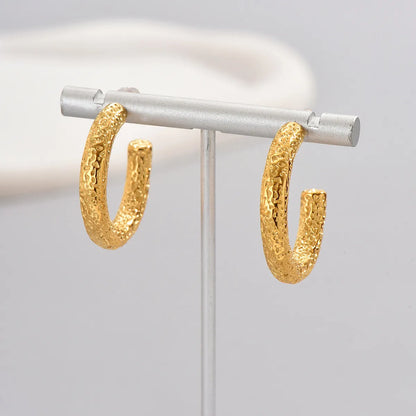 1 Pair Sexy Simple Style Solid Color Plating 304 Stainless Steel Titanium Steel 18K Gold Plated Ear Studs