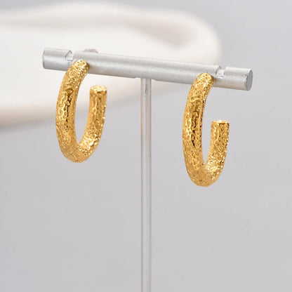 1 Pair Sexy Simple Style Solid Color Plating 304 Stainless Steel Titanium Steel 18K Gold Plated Ear Studs