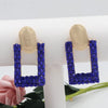 1 Pair Shiny Geometric Hollow Out Inlay Alloy Zircon Drop Earrings