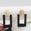 1 Pair Shiny Geometric Hollow Out Inlay Alloy Zircon Drop Earrings