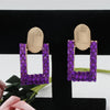 1 Pair Shiny Geometric Hollow Out Inlay Alloy Zircon Drop Earrings