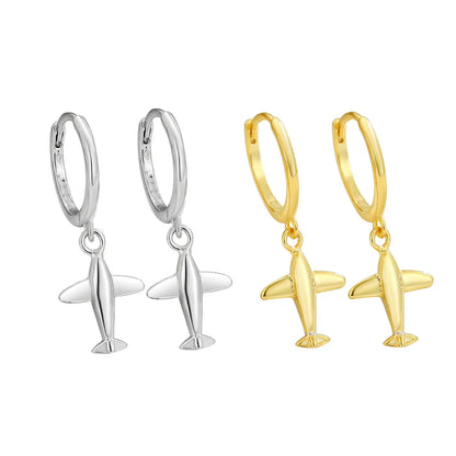 1 Pair Simple Style Airplane Plating Sterling Silver Drop Earrings