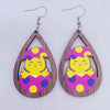 1 Pair Simple Style Animal Cartoon Character Water Droplets Wood Drop Earrings