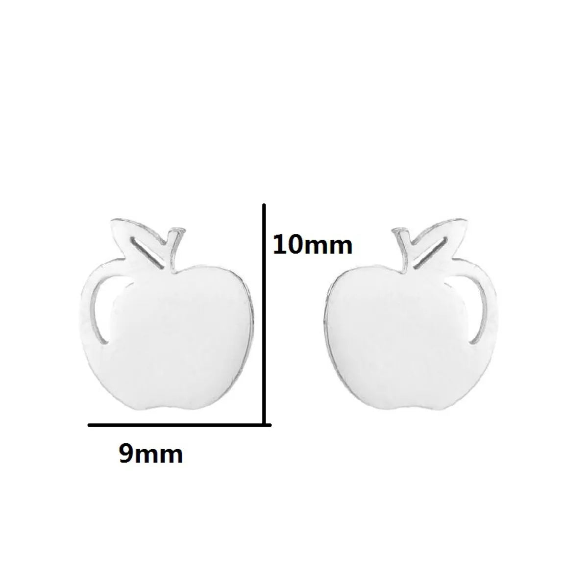 1 Pair Simple Style Apple Stainless Steel Irregular Ear Studs