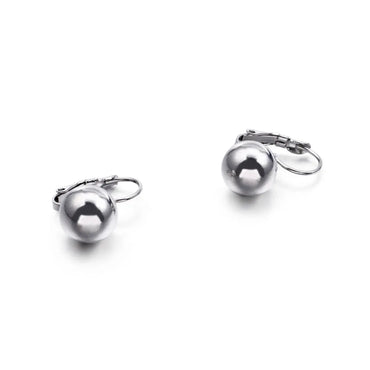 1 Pair Simple Style Ball Solid Color Plating Titanium Steel Hoop Earrings