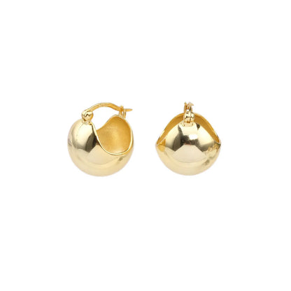 1 Pair Simple Style Ball Sterling Silver Plating White Gold Plated Gold Plated Earrings