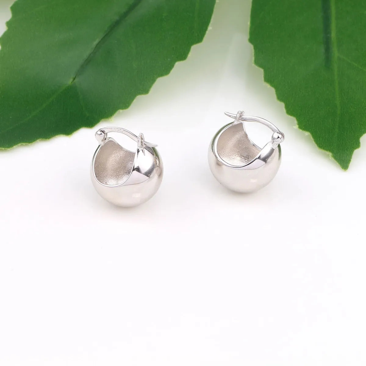 1 Pair Simple Style Ball Sterling Silver Plating White Gold Plated Gold Plated Earrings