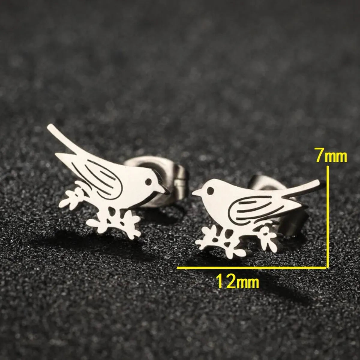 1 Pair Simple Style Bird Plating 304 Stainless Steel 18K Gold Plated Ear Studs