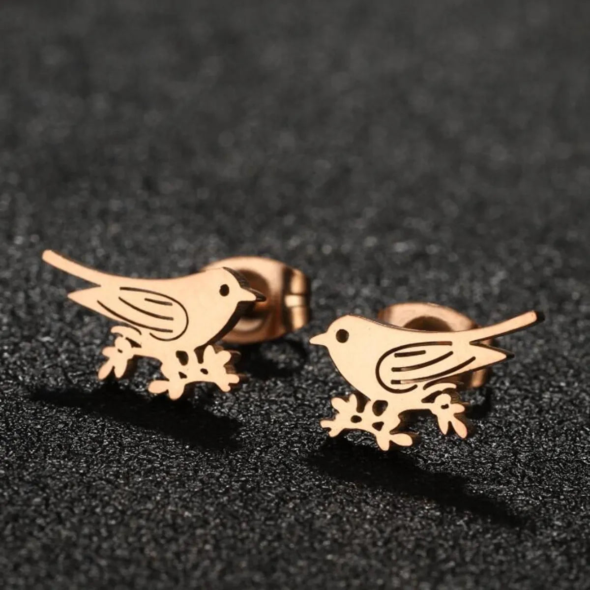 1 Pair Simple Style Bird Plating 304 Stainless Steel 18K Gold Plated Ear Studs