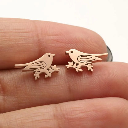 1 Pair Simple Style Bird Plating 304 Stainless Steel 18K Gold Plated Ear Studs