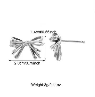 1 Pair Simple Style Bow Knot 304 Stainless Steel Ear Studs