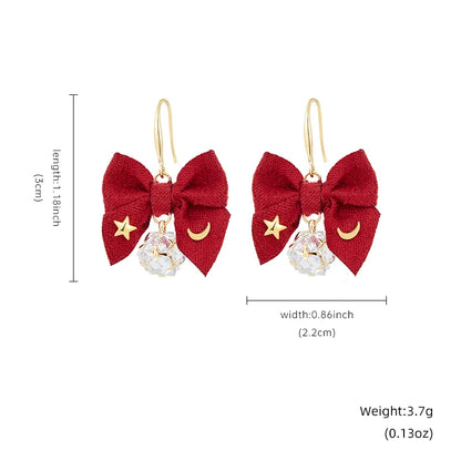 1 Pair Simple Style Bow Knot Plating Inlay Copper Zircon Silver Plated Drop Earrings Earrings