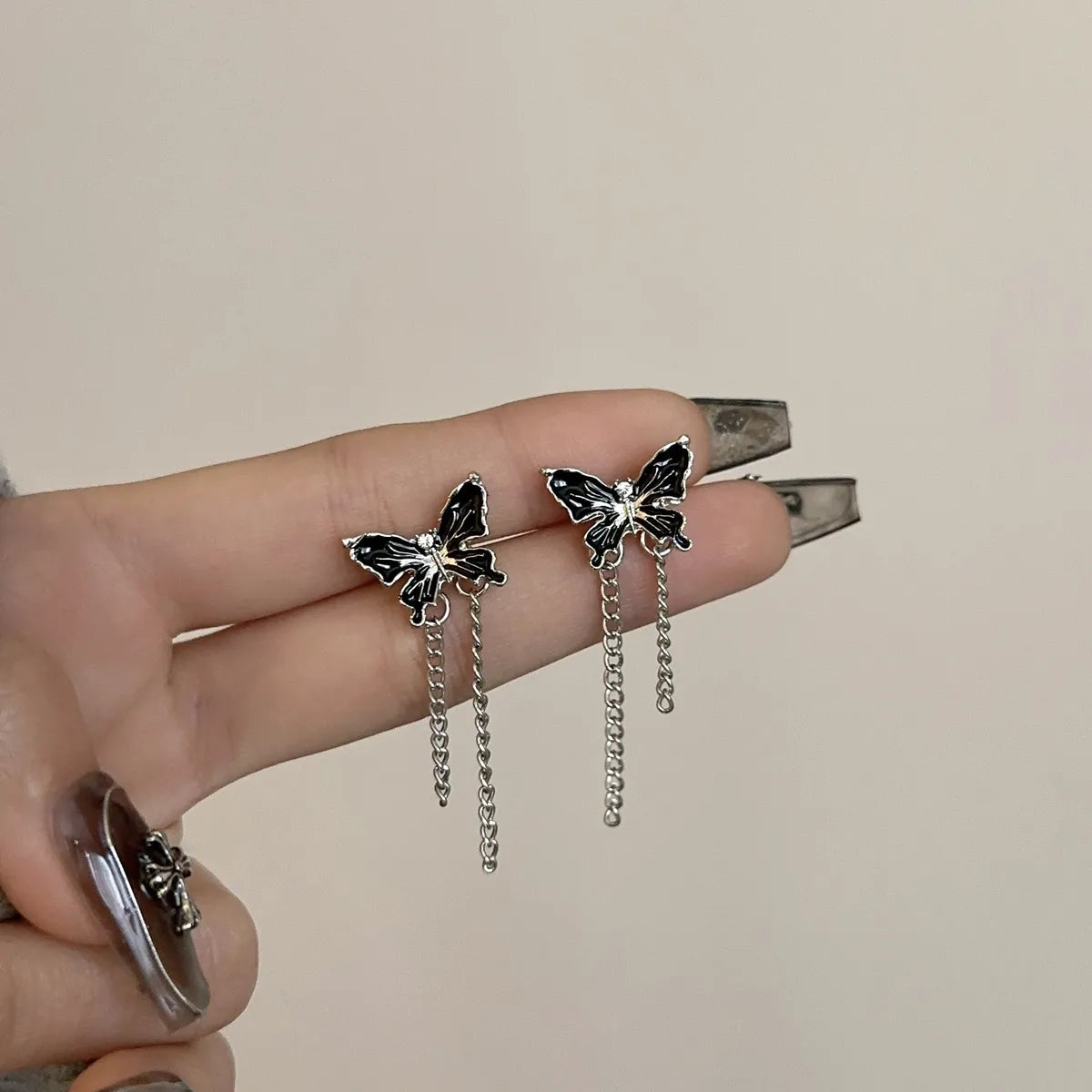 1 Pair Simple Style Butterfly Alloy Drop Earrings