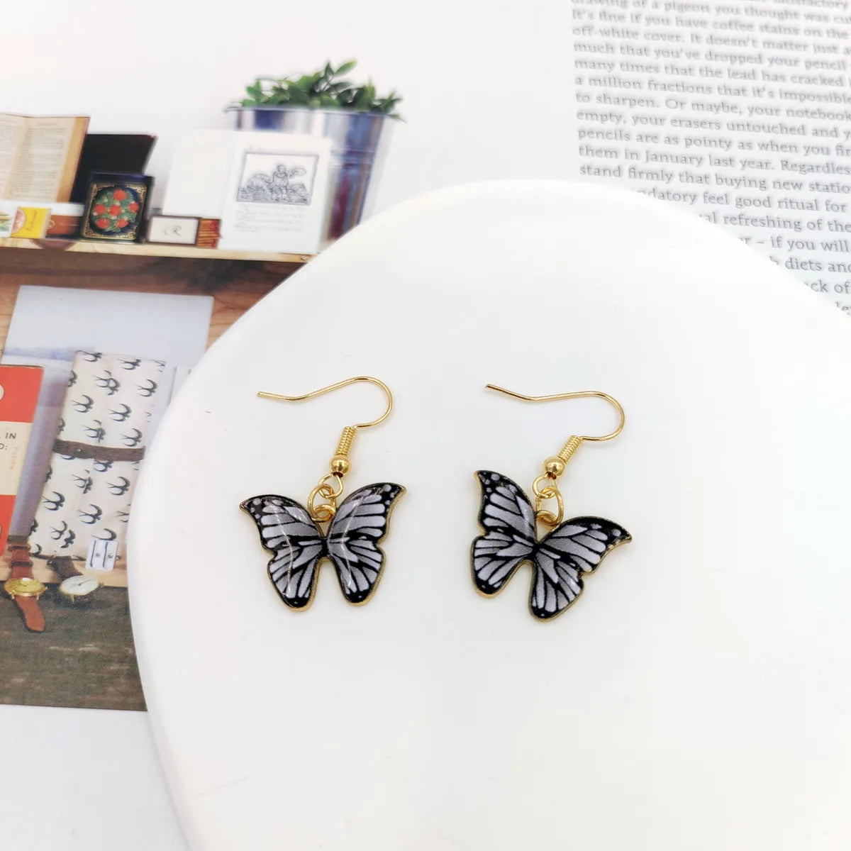 1 Pair Simple Style Butterfly Alloy Plating Women'S Earrings