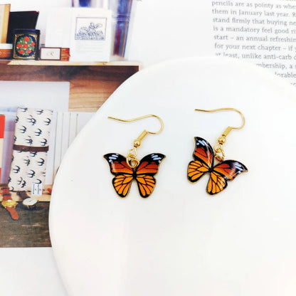 1 Pair Simple Style Butterfly Alloy Plating Women'S Earrings