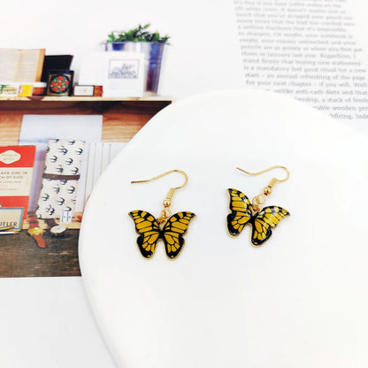 1 Pair Simple Style Butterfly Alloy Plating Women'S Earrings