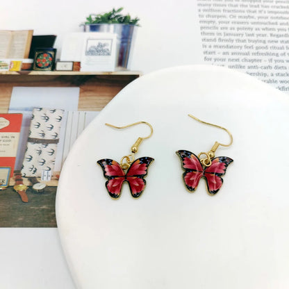 1 Pair Simple Style Butterfly Alloy Plating Women'S Earrings