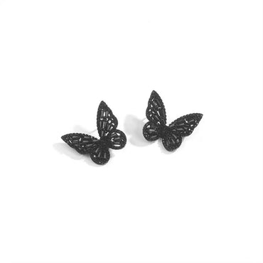 1 Pair Simple Style Butterfly Inlay Copper Zircon Ear Studs