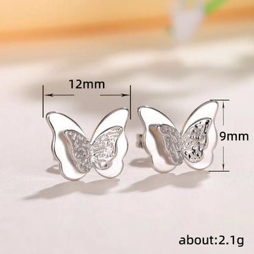 1 Pair Simple Style Butterfly Plating Copper Ear Studs