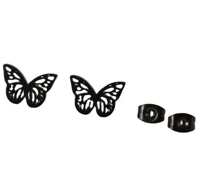 1 Pair Simple Style Butterfly Plating Hollow Out Stainless Steel Ear Studs