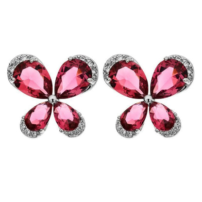 1 Pair Simple Style Butterfly Plating Inlay Copper Zircon White Gold Plated Ear Studs