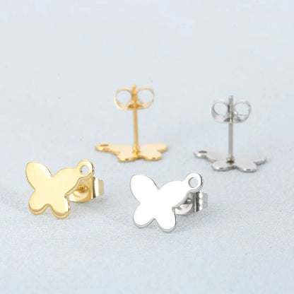 1 Pair Simple Style Butterfly Plating Stainless Steel Ear Studs